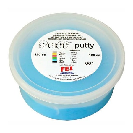 Fabrication Enterprises Puff LiTE Color-Coded Exercise Putty, Firm, Blue, 120cc 10-1424